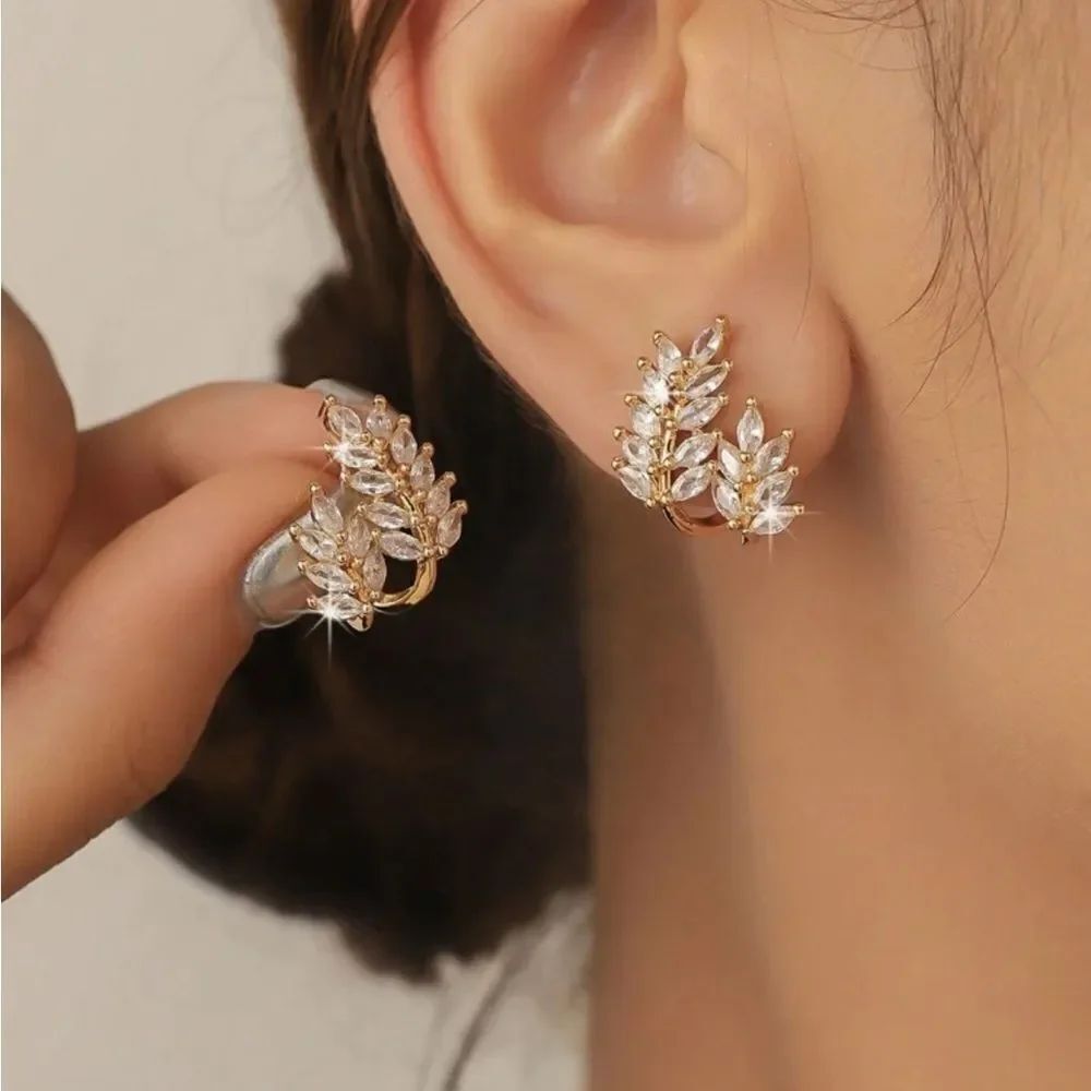 Diamond Leaf Earrings #2101
